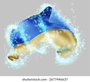 Ucrania, Vector 3d en un torbellino de magia radiante