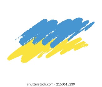 Ukraine vector flag state symbol isolated on background national banner. Greeting card National Independence Day of the republic of Ukraine. Illustration banner with brush stroke state flag.