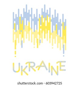 Ukraine vector illustration with abstract blue and yellow background