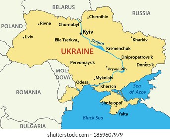 Ukraine - vector map of country