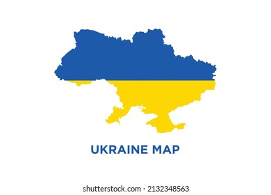 Ukraine vector map with flag in it with white background
