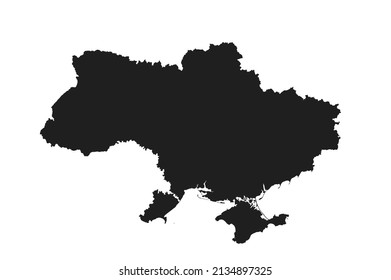 ukraine vector map. high detailed isolated geographic template of east european country