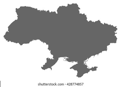 Ukraine vector map illustration on white isolated background grey
