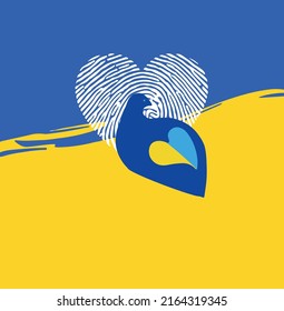 Ukraine vector peace dove love blue yellow