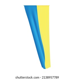 Ukraine vertical flag. National Ukrainian yellow blue flag. Ukraine pennant. Vector.