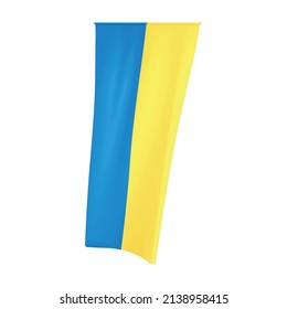 Ukraine vertical flag. National Ukrainian yellow blue flag. Ukraine pennant. Vector.