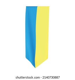 Ukraine vertical flag. National Ukrainian yellow blue flag. Ukraine pennant. Vector.
