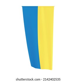 Ukraine vertical flag. National Ukrainian yellow blue flag. Ukraine pennant. Vector.