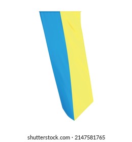 Ukraine vertical flag. National Ukrainian yellow blue flag. Ukraine pennant. Vector.