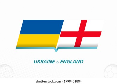 Ukraine vs England in Football Competition, Quarter-finals. Versus icon on Football background. Sport vector icon.