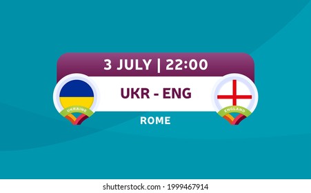 ukraine vs england match vector illustration Football euro 2020 championship
