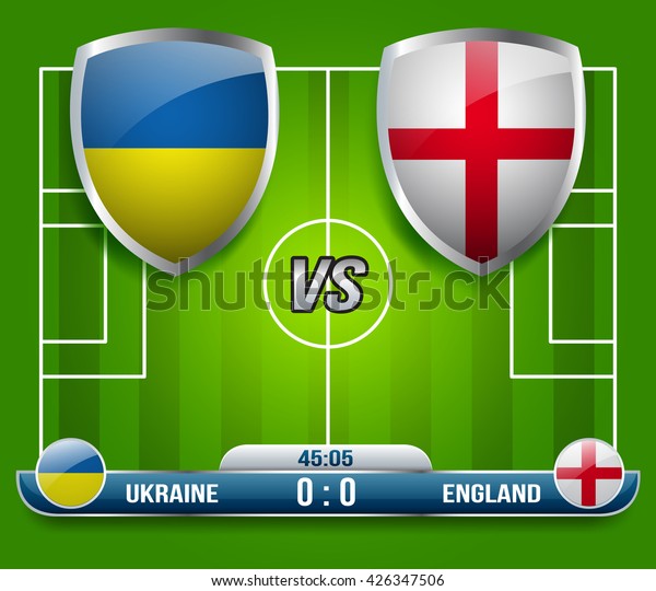 Ukraine Vs England Soccer Match Vector Stock Vector Royalty Free 426347506