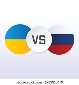 Ukraine vs Russia flags flat vector illustration. Tariff trade war crisis, relations, cooperation strategy. Concept for web page, banner, presentation, social media, ad, promo, news.