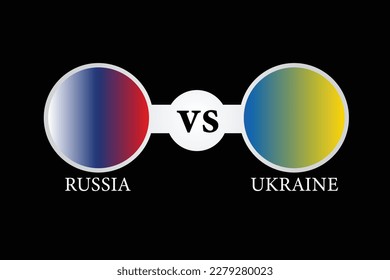 Ukraine gegen Russland flags flache Vektorgrafik. Zollkriegskrise, Beziehungen, Kooperationsstrategie. Konzept für Webseiten, Banner, Präsentation, soziale Medien, Werbung, Werbung, Nachrichten.