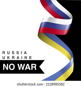 Ukraine VS Russia national flags icon. No war. Abstract Ukraine Russia politics economy relationship conflicts concept. 