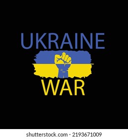 Krieg in der Ukraine. T-Shirt, Vektordesign Farbe aus Kleiderkollektion, Illustrationsvorlage.