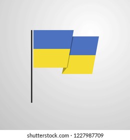 Ukraine waving Flag design vector