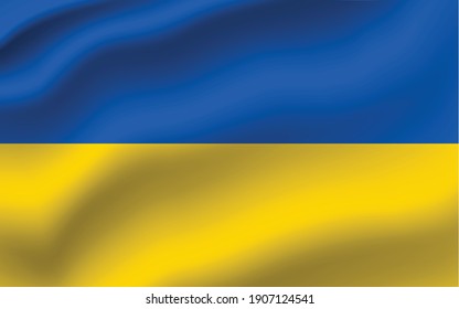 Ukraine waving flag vector editable