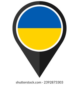 ukraine in the world flag location point icon pack