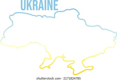 Ukraine yellow and blue linear gradient map, isolated