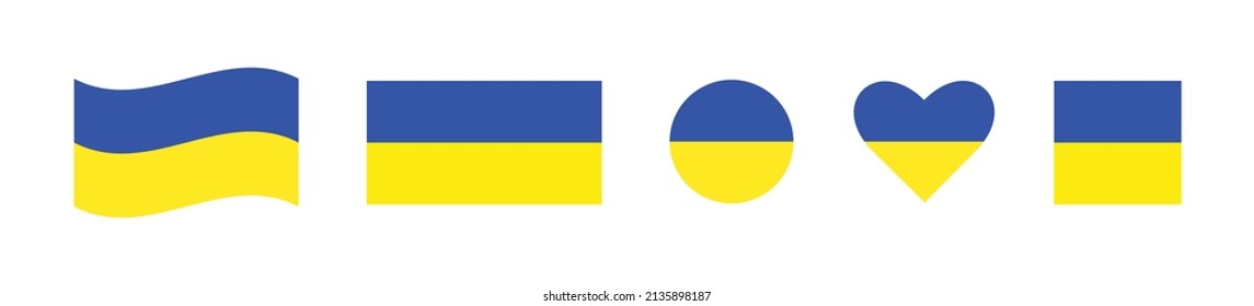 Ukrainian Badges. Flags. Vector graphics