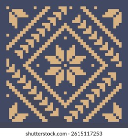 Ukrainian border pattern element. Stencil for block print or tattoo design. Floral geometric decor.