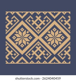 Ukrainian border pattern element. Stencil for block print or tattoo design. Floral geometric decor.