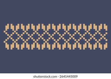 Ukrainian border pattern element. Stencil for block print or tattoo design. Floral geometric decor.