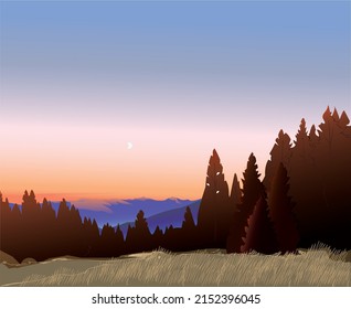 Ukrainian Carpathian Mountains. Amazing sunrise.