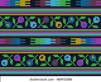 Ukrainian Carpathian Ornament Traditional Carpet Pattern