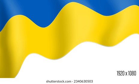 Ukrainian country flag realistic independence day background. Ukraine commonwealth banner in motion waving, fluttering in wind. Festive patriotic HD format template for independence day