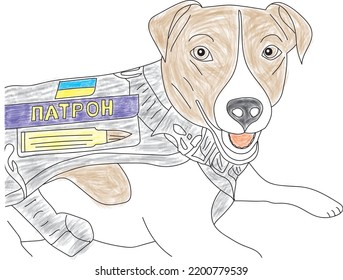 Ukrainian dog Patron. Cartridge Translation