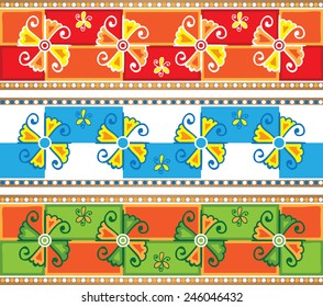 Ukrainian Easter egg pysanka. Traditional hand drawn folk ornament with flower mill. Design for shrink wrap.
