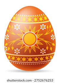 ukrainian easter egg pysanka with traditional folk ornament vector illustration isolated on white background