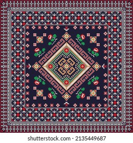 Ukrainian embroidery vector seamless pattern