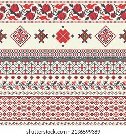 Ukrainian Embroidery Vector Seamless Pattern