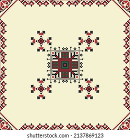 Ukrainian embroidery vector seamless pattern