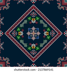 Ukrainian embroidery vector seamless pattern