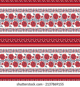 Ukrainian embroidery vector seamless pattern
