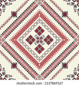 Ukrainian embroidery vector seamless pattern