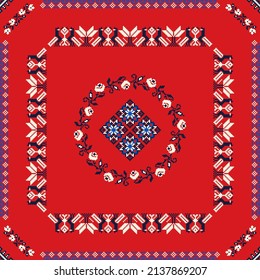 Ukrainian embroidery vector seamless pattern