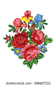 Ukrainian ethnic flowers vector