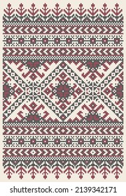 Ukrainian ethnic ornament border set