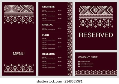 Ukrainian Ethnic Ornament Resturant  Cafe Menu