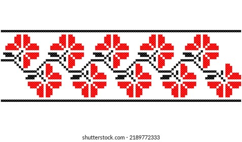 Ukrainian ethnic ornament, seamless pattern. Vector illustration. Slovenian Traditional Pattern Ornament. Belarusian pattern.