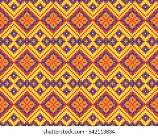 Ukrainian ethnic ornament-pixel pattern