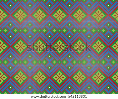 Ukrainian ethnic ornament-pixel pattern