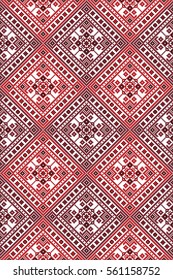 Ukrainian ethnic ornament-pixel pattern like old handmade folk art knitted embroidery