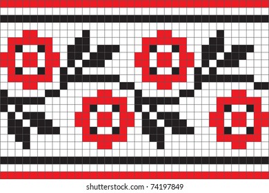Ukrainian ethnic seamless ornament, vector illustration. May be used as background, wrap paper, wallpaper, fabric, sticker for cases, covers. Endless Slavic national decorative design.