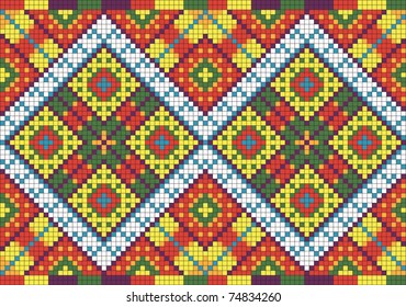 Ukrainian ethnic seamless ornament, vector illustration. May be used as background, wrap paper, wallpaper, fabric, sticker for cases, covers. Endless Slavic national decorative design.